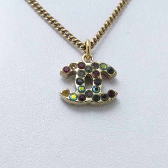 Chanel CC Coco Logo Rhinestone Crystal Necklace - Picture 14 of 16